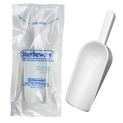 Bel-Art Sterileware Sterile Sampling Scoop; 250ml (8oz), White, Plastic, Individually Wrapped (Pack of 100)