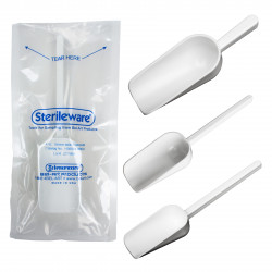 Bel-Art Sterileware Double Bagged Sterile Sampling Scoops; 250ml (8oz), White