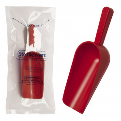 Bel-Art Sterileware Sterile Sampling Scoop; 250ml (8oz), Red, Plastic, Individually Wrapped (Pack of 10)