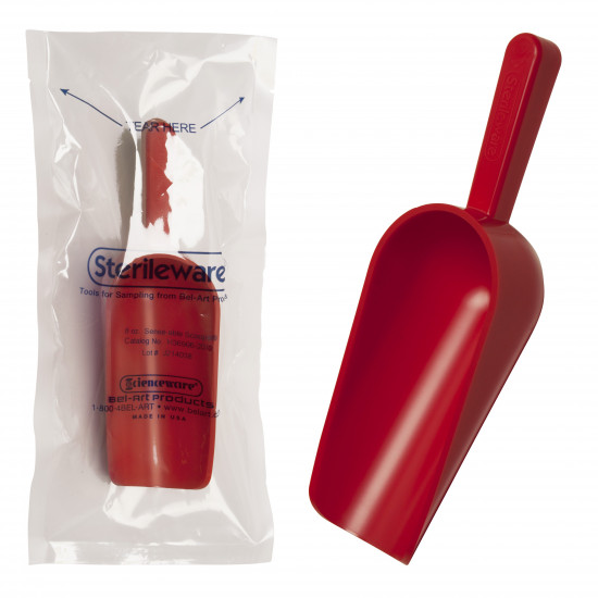 Bel-Art Sterileware Sterile Sampling Scoop; 250ml (8oz), Red, Plastic, Individually Wrapped (Pack of 10) Bel-Art Sterileware Sterile Sampling Scoop; 250ml (8oz), Red, Plastic, Individually Wrapped (Pack of 10)
