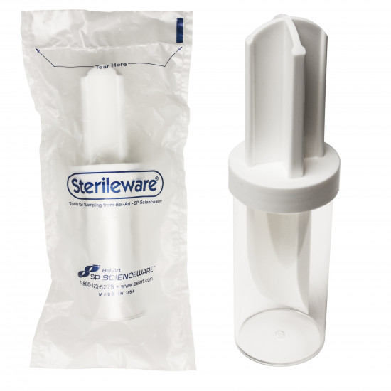Bel-Art Sterileware Samplit Scoop and Container System; 190ml (6.5oz), Sterile Plastic, Individually Wrapped (Pack of 25) Bel-Art Sterileware Samplit Scoop and Container System; 190ml (6.5oz), Sterile Plastic, Individually Wrapped (Pack of 25)