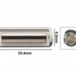 Bel-Art Pyrex Magnetic Stirring Bar; Glass Encapsulated, 25.4 x 9.5mm