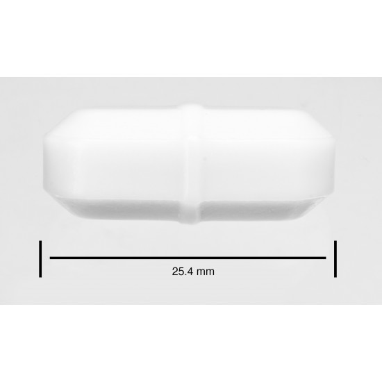 Bel-Art Spinbar Teflon Octagon Magnetic Stirring Bar; 25.4 x 9.5mm, White