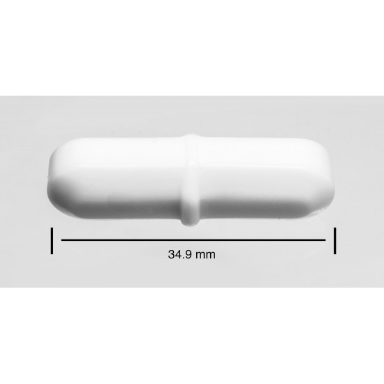 Bel-Art Spinbar Teflon Octagon Magnetic Stirring Bar; 34.9 x 9.5mm, White