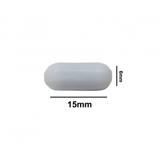 Bel-Art Spinbar Teflon Polygon Magnetic Stirring Bar; 15 x 6mm, White, without Pivot Ring