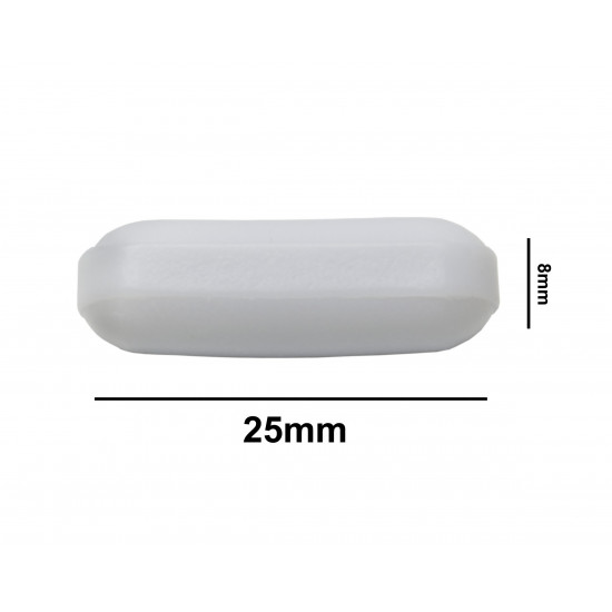 Bel-Art Spinbar Teflon Polygon Magnetic Stirring Bar; 25 x 8mm, White, without Pivot Ring