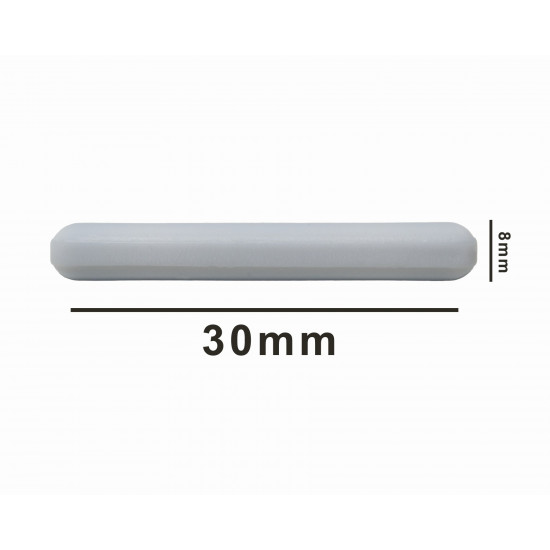 Bel-Art Spinbar Teflon Polygon Magnetic Stirring Bar; 30 x 8mm, White, without Pivot Ring