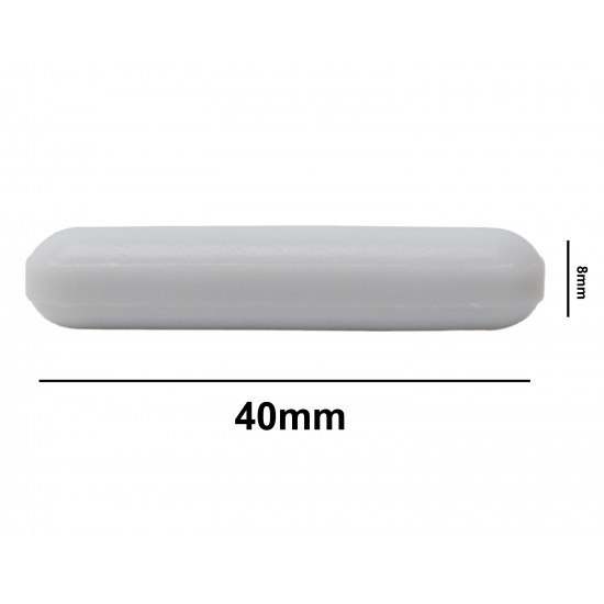 Bel-Art Spinbar Teflon Polygon Magnetic Stirring Bar; 40 x 8mm, White, without Pivot Ring