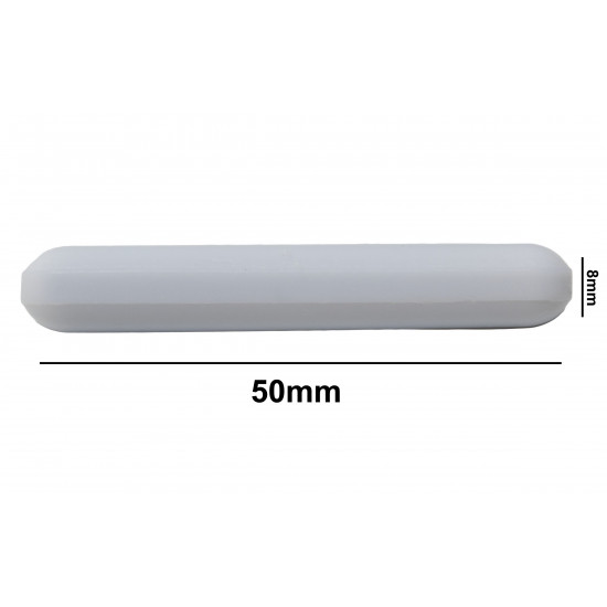 Bel-Art Spinbar Teflon Polygon Magnetic Stirring Bar; 50 x 8mm, White, without Pivot Ring