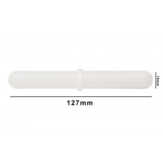 Bel-Art Spinbar Giant Polygon Teflon Magnetic Stirring Bar; 127 x 16mm, White, with Pivot Ring Bel-Art Spinbar Giant Polygon Teflon Magnetic Stirring Bar; 127 x 16mm, White, with Pivot Ring