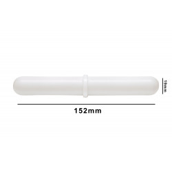 Bel-Art Spinbar Giant Polygon Teflon Magnetic Stirring Bar; 152 x 19mm, White, with Pivot Ring