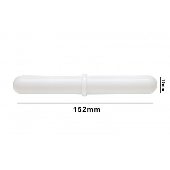 Bel-Art Spinbar Giant Polygon Teflon Magnetic Stirring Bar; 152 x 19mm, White, with Pivot Ring