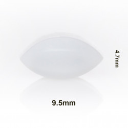 Bel-Art Spinbar Teflon Elliptical (Egg-Shaped) Magnetic Stirring Bar; 9.5 x 4.7mm, White