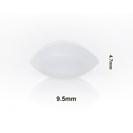 Bel-Art Spinbar Teflon Elliptical (Egg-Shaped) Magnetic Stirring Bar; 9.5 x 4.7mm, White