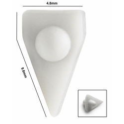 Bel-Art Spinvane Teflon Triangular Magnetic Stirring Bar; 5.6 x 9.6 x 4.8mm, Fits 1 ml Vials, White