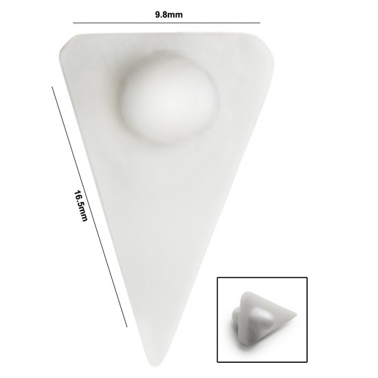 Bel-Art Spinvane Teflon Triangular Magnetic Stirring Bar; 10.4 x 16.5 x 9.8mm, Fits 3-5 ml Vials, White