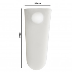 Bel-Art Spinvane Teflon Half Round Tapered Magnetic Stirring Bar; 9.7/6.1 x 23.0 x 9.9mm, White