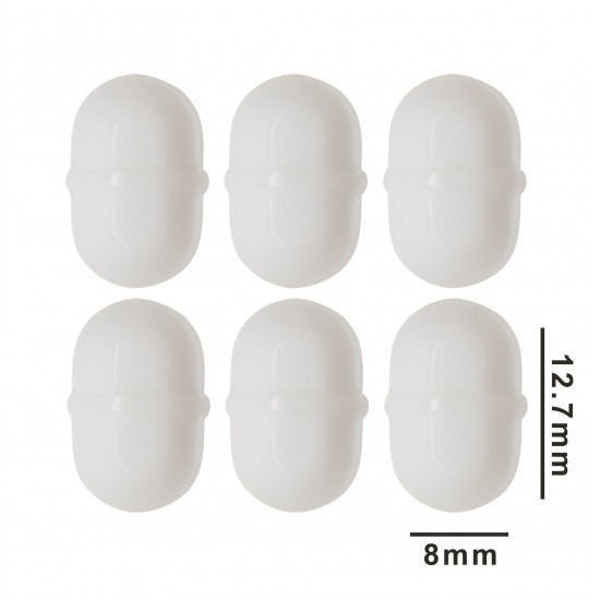 Bel-Art Spinpak Teflon Octagon Magnetic Stirring Bar; 12.7 x 8mm, White (Pack of 6)