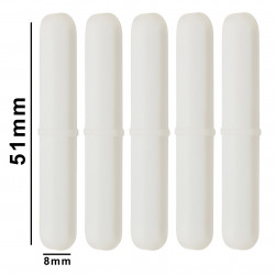 Bel-Art Spinpak Teflon Octagon Magnetic Stirring Bar; 51 x 8mm, White (Pack of 5)