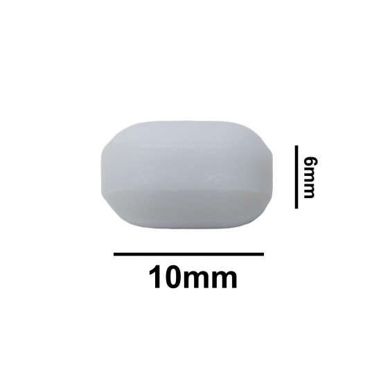 Bel-Art Spinbar Teflon Polygon Magnetic Stirring Bar; 10 x 6mm, White, without Pivot Ring