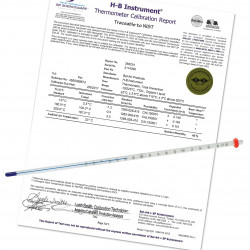 Bel-Art H-B DURAC Plus Calibrated Liquid-In-Glass Laboratory Thermometer; -10 to 70C, 76mm Immersion, Organic Liquid Fill