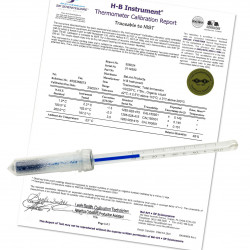 Bel-Art H-B DURAC Plus Calibrated Dry Block/Incubator Liquid-In-Glass Thermometer; 18 to 60C, 35mm Immersion, Organic Liquid Fill