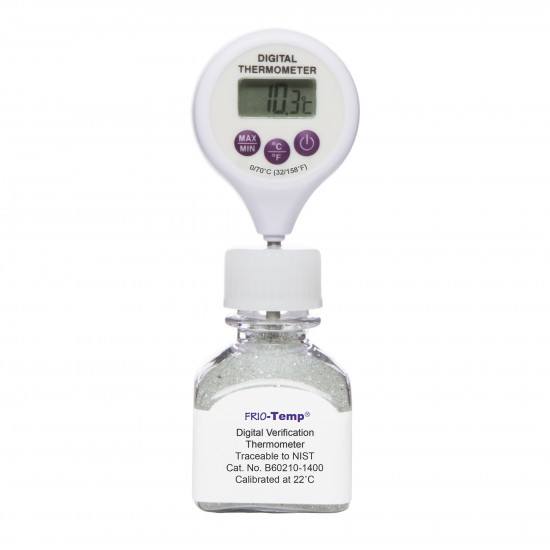 Bel-Art H-B Frio-Temp Calibrated Electronic Verification Lollipop Stem Thermometer; 0/70C (32/158F), 22C Ambient Calibration Bel-Art H-B Frio-Temp Calibrated Electronic Verification Lollipop Stem Thermometer; 0/70C (32/158F), 22C Ambient Calibration