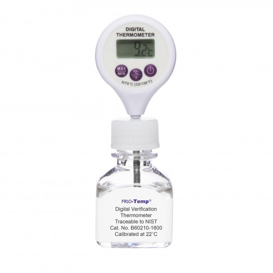 Bel-Art H-B Frio-Temp Calibrated Electronic Verification Lollipop Stem Thermometer; 0/70C (32/158F), 22C Ambient Calibration Bel-Art H-B Frio-Temp Calibrated Electronic Verification Lollipop Stem Thermometer; 0/70C (32/158F), 22C Ambient Calibration