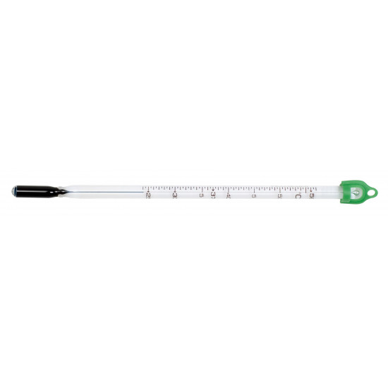 Bel-Art H-B Enviro-Safe Dry Block/Incubator Liquid-In-Glass Thermometer; 24 to 57C, PFA Coated, 35mm Immersion, Enviro-Safe Non-Toxic Liquid Fill