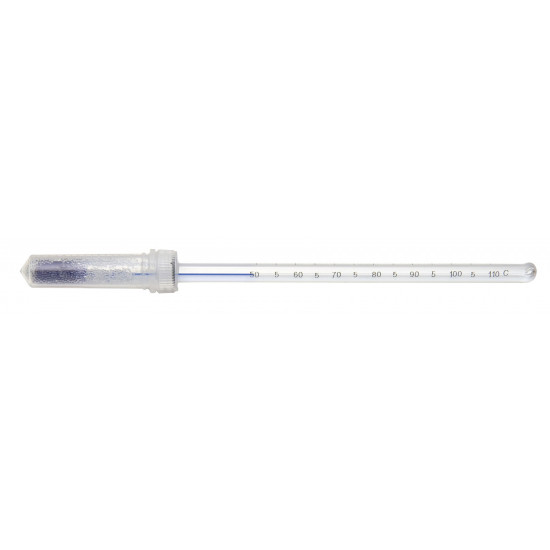 Bel-Art H-B DURAC Plus Dry Block/Incubator Liquid-In-Glass Thermometer; 18 to 60C, PFA Safety Coated; 35mm Immersion, Organic Liquid Fill