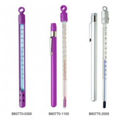 Bel-Art H-B DURAC Plus Pocket Liquid-In-Glass Laboratory Thermometer; -5 to 50C, Closed Metal Case, Organic Liquid Fill