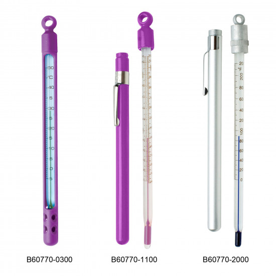 Bel-Art H-B DURAC Plus Pocket Liquid-In-Glass Laboratory Thermometer; -30 to 120F, Window Plastic Case, Organic Liquid Fill