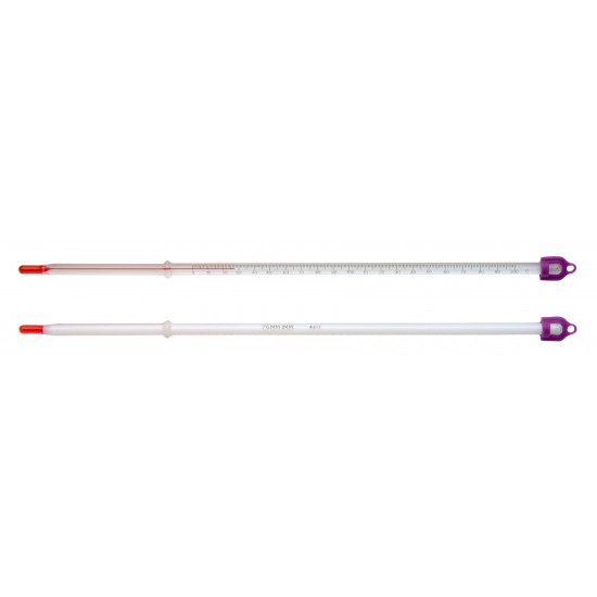 Bel-Art H-B DURAC Liquid-In-Glass Oven Thermometer; 35 to 200C, PFA Safety Coated, Organic Liquid Fill, Total Immersion Bel-Art H-B DURAC Liquid-In-Glass Oven Thermometer; 35 to 200C, PFA Safety Coated, Organic Liquid Fill, Total Immersion