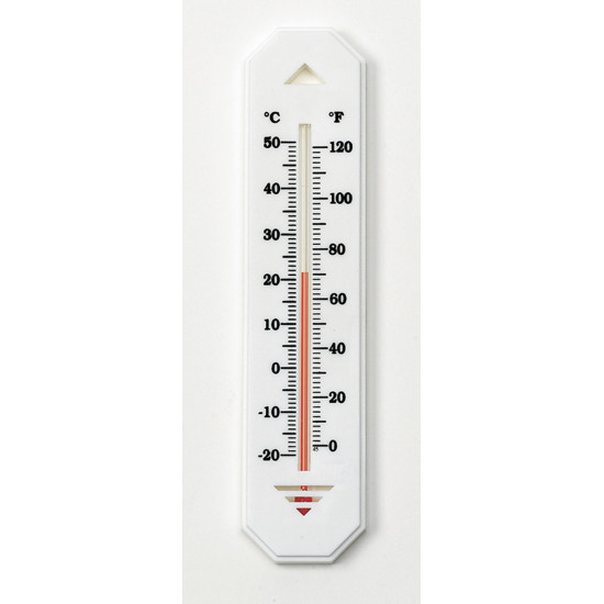 Bel-Art H-B DURAC Liquid-In-Glass Wall Thermometer; -20 to 50C (0 to 120F), Organic Liquid Fill Bel-Art H-B DURAC Liquid-In-Glass Wall Thermometer; -20 to 50C (0 to 120F), Organic Liquid Fill