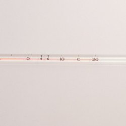 Bel-Art H-B DURAC Blood Bank Liquid-In-Glass Refrigerator Thermometer; -5 to 20C, PFA Safety Coated, Organic Liquid Fill
