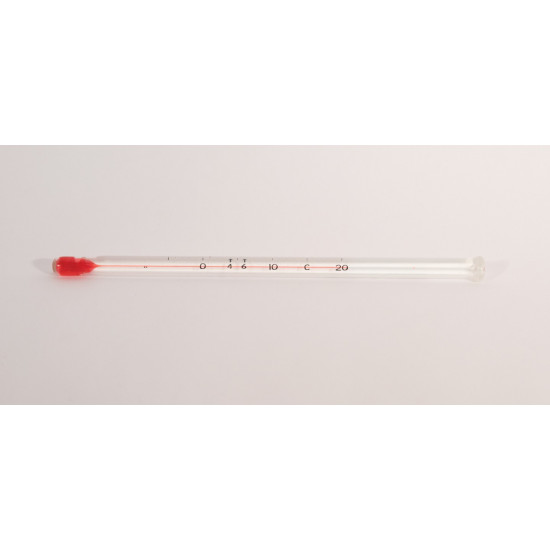 Bel-Art H-B DURAC Blood Bank Liquid-In-Glass Refrigerator Thermometer; -5 to 20C, PFA Safety Coated, Organic Liquid Fill Bel-Art H-B DURAC Blood Bank Liquid-In-Glass Refrigerator Thermometer; -5 to 20C, PFA Safety Coated, Organic Liquid Fill