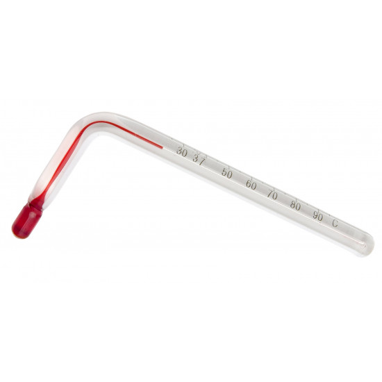 Bel-Art H-B DURAC Liquid-In-Glass Angled Laboratory Thermometer; 25 to 95C, Organic Liquid Fill