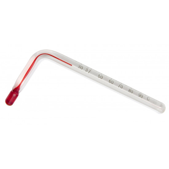 Bel-Art H-B DURAC Liquid-In-Glass Angled Laboratory Thermometer; 25 to 95C, Organic Liquid Fill Bel-Art H-B DURAC Liquid-In-Glass Angled Laboratory Thermometer; 25 to 95C, Organic Liquid Fill