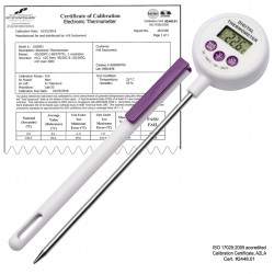 Bel-Art H-B DURAC Calibrated Electronic Stainless Steel Stem Thermometer, -50/200C (-58/392F), 127mm (5 in.) Probe
