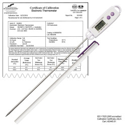 Bel-Art H-B DURAC Calibrated Electronic Stainless Steel Stem Thermometer, -50/300C (-58/572F), 197mm (7.75 in.) Probe