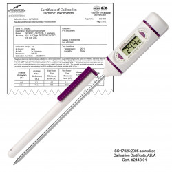 Bel-Art H-B DURAC Calibrated Electronic Stainless Steel Stem Thermometer, -50/200C (-58/392F), 120mm (4.7 in.) Probe