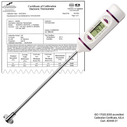 Bel-Art H-B DURAC Calibrated Electronic Stainless Steel Stem Thermometer, -50/200C (-58/392F), 120mm (4.7 in.) Flat Surface Probe
