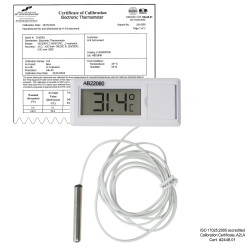 Bel-Art H-B DURAC Calibrated Electronic Thermometer with Waterproof Sensor; -50/200C (-58/392F)