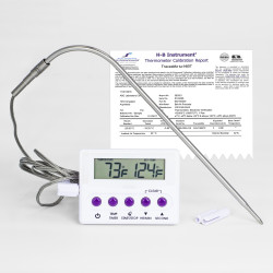 Bel-Art H-B DURAC Calibrated Electronic Thermometer with Stainless Steel Probe; -50/300C (-58/572F), 51 x 18mm