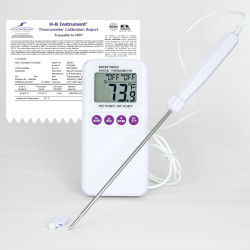 Bel-Art H-B DURAC Calibrated Electronic Thermometer with Stainless Steel Probe; -50/200C (-58/392F), 135 x 22mm