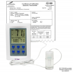 Bel-Art H-B Frio Temp Calibrated Dual Zone Electronic Verification Thermometer; -50/70C (-58/158F) and 0/50C (32/122F); General Calibration