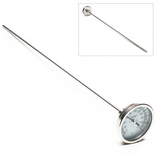 Bel-Art H-B DURAC Bi-Metallic Dial Thermometer; 0 to 200F, 1/2 in. NPT Threaded Connection, 75mm Dial Bel-Art H-B DURAC Bi-Metallic Dial Thermometer; 0 to 200F, 1/2 in. NPT Threaded Connection, 75mm Dial