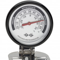 Bel-Art H-B DURAC Bi-Metallic Refrigerator/Freezer Thermometer; -30 to 30C (-20 to 80F); Stainless Steel Case