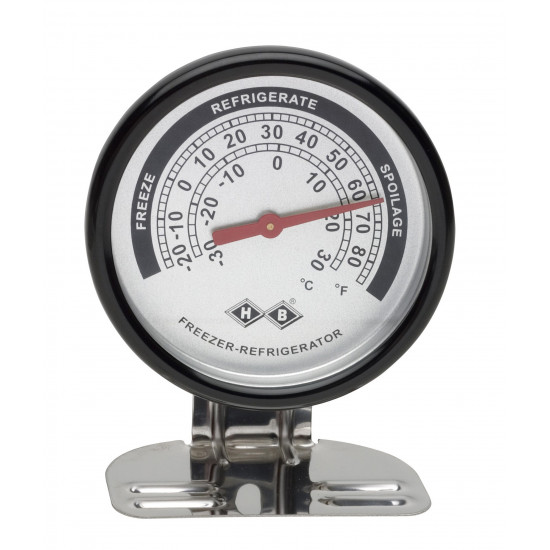 Bel-Art H-B DURAC Bi-Metallic Refrigerator/Freezer Thermometer; -30 to 30C (-20 to 80F); Stainless Steel Case Bel-Art H-B DURAC Bi-Metallic Refrigerator/Freezer Thermometer; -30 to 30C (-20 to 80F); Stainless Steel Case