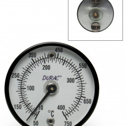 Bel-Art H-B DURAC Bi-Metallic Surface Temperature Thermometer; 10/400C (50/750F), 50mm (2 in.) Dial, Double Magnet